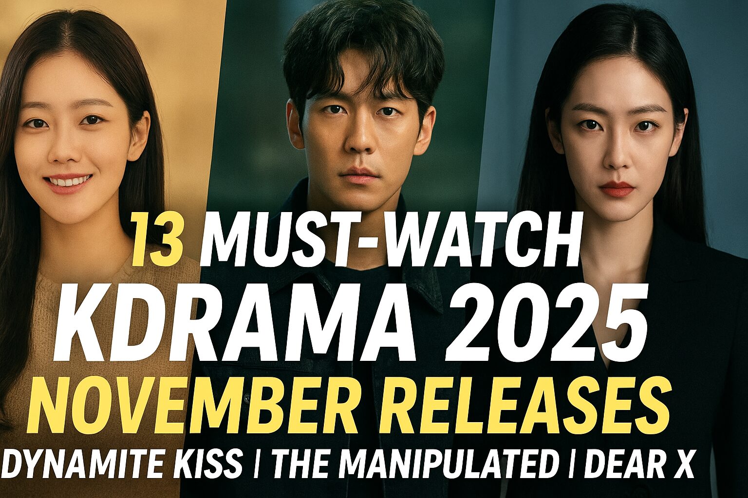 13 Must-Watch New K-Drama 2025 Releases in November From Dynamite Kiss to Dear X and The Manipulated