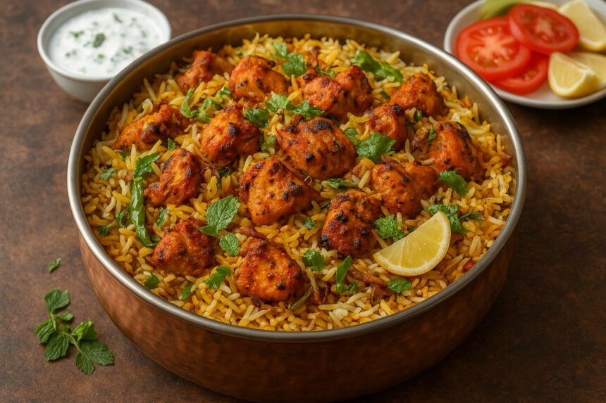 Restaurant Style Chicken Tikka Biryani Recipe with lemon Rice