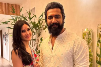 Vicky Kaushal and Katrina Kaif smiling together