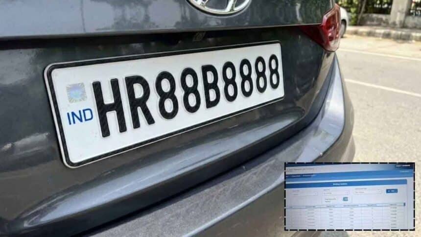 Fancy Vehicle Number HR88B8888 Sold for ₹1.17 Crore Haryana Vehicle Registration Sets New Record