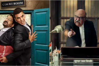 Jolly LLB 3 OTT release poster featuring Akshay Kumar and Arshad Warsi