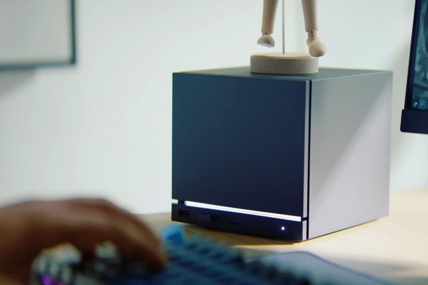 Steam Machine gaming console in living room