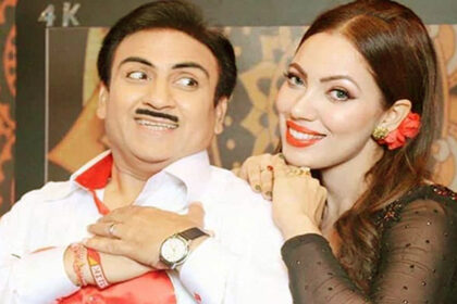 Munmun Dutta as Babita with Jethalal in Taarak Mehta Ka Ooltah Chashmah