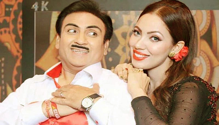 Munmun Dutta as Babita with Jethalal in Taarak Mehta Ka Ooltah Chashmah