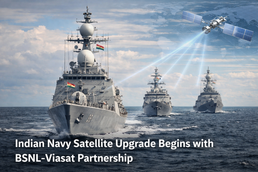 Indian Navy ships using upgraded satellite communication systems under BSNL and Viasat partnership