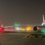 wing-clipping-of-air-india,-indigo-aircraft-on-mumbai-airport-taxiway
