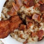 almond-butter-oatmeal-with-crispy-bacon