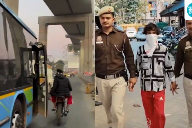 a-motorcyclist-in-delhi-opens-the-doors-of-moving-vehicles-for-rollers-and-was-arrested-after-the-video-went-viral