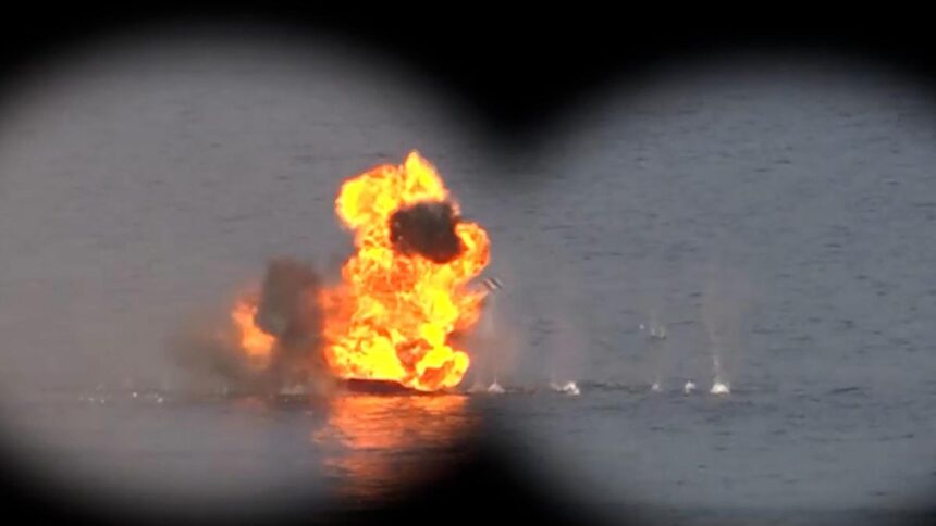 watch:-iran-partially-closes-strait-of-hormuz,-state-media-broadcasts-military-drills