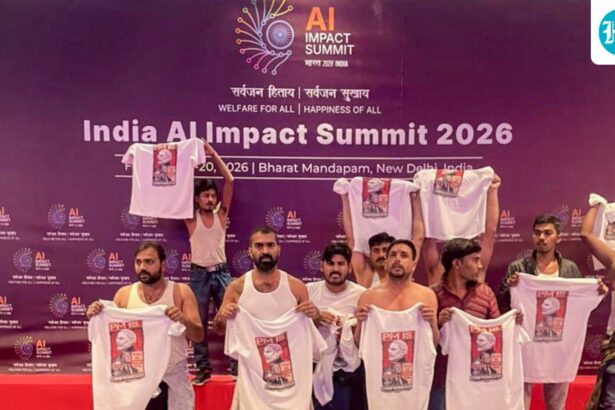 ‘sepoys-of-lashkar-e-rahul’:-bjp-slams-congress-over-shirtless-protest-at-india-ai-summit