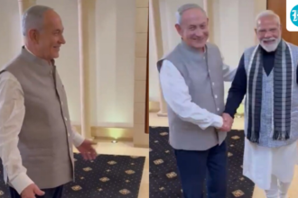 in-a-‘modi-jacket’-and-kurta,-netanyahu-surprises-prime-minister-modi-at-a-joint-dinner-|-he-watches