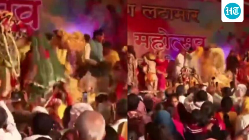 phoolon-ki-holi-begins-in-vrindavan-amidst-a-huge-crowd-of-people-and-tight-security-|-he-watches | GIBN ‘phoolon-ki-holi’-begins-in-vrindavan-amidst-a-huge-crowd-of-people-and-tight-security-|-he-watches