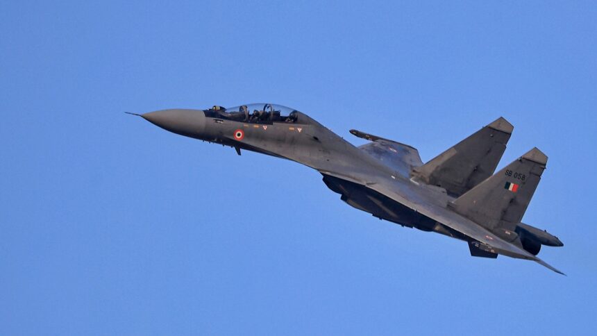 the-sukhoi-30-plane-that-went-missing-after-taking-off-from-the-jorhat-base-in-assam-state-crashed-60-kilometers-away,-and-the-fate-of-the-pilots-is-unknown.