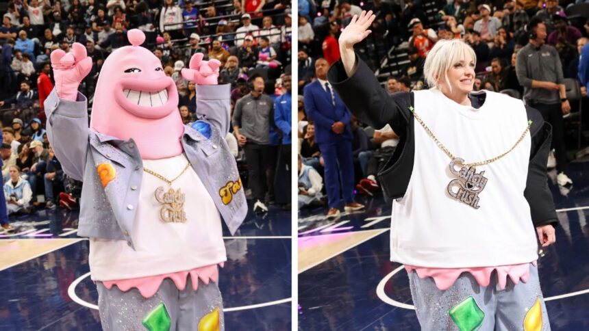 anna-faris-surprises-nba-fans-by-unveiling-the-game’s-candy-crush-mascot
