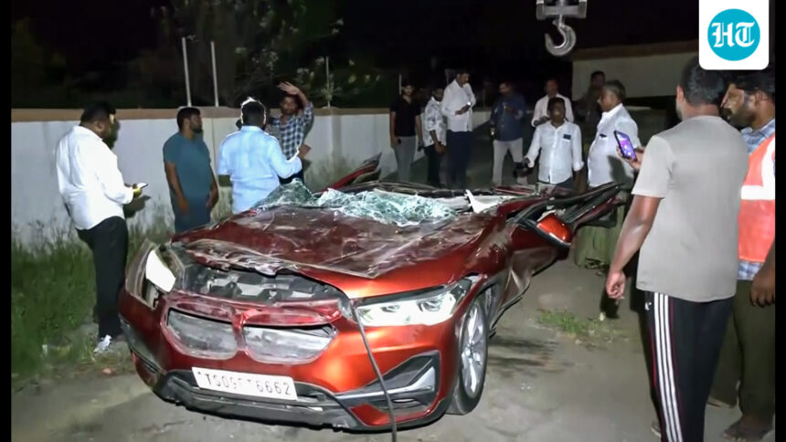 a-prominent-andhra-hc-advocate-died-after-a-concrete-mixer-flattened-a-luxury-car