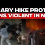 factory-workers-protest-against-wage-hike-in-phase-2-in-noida,-sector-60;-setting-fire-to-government-vehicles