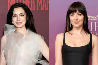 anne-hathaway-and-dakota-johnson-face-off-against-each-other-at-the-premiere-of-“verity.”