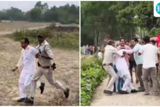 bjp-candidate-shuvendu-sarkar-was-chased-and-attacked-by-tmc-workers-during-voting-in-bengal:-video