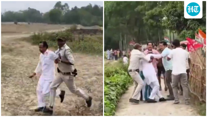 bjp-candidate-shuvendu-sarkar-was-chased-and-attacked-by-tmc-workers-during-voting-in-bengal:-video