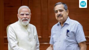 prime-minister-modi-meets-ashok-lahiri-after-the-center-appointed-him-as-vice-chairman-of-niti-aayog