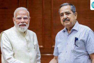 prime-minister-modi-meets-ashok-lahiri-after-the-center-appointed-him-as-vice-chairman-of-niti-aayog