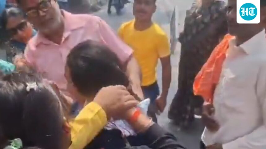 bjp-mla-suffers-burn-injury-while-setting-fire-to-effigy-of-akhilesh-yadav,-sp-leader-shares-video