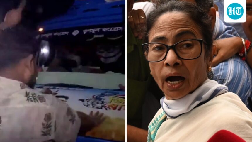 ‘jadi-khulu’:-frantic-bjp-workers-create-storm-over-trinamool-vehicle-outside-counting-center-|-he-watches