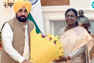 punjab-affairs-minister-bhagwant-mann-meets-president,-calls-rjd-mps’-switch-to-bjp-a-‘mockery-of-the-constitution’
