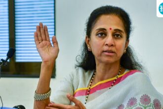 a-vehicle-collided-with-supriya-sule’s-car-on-the-mumbai-pune-expressway,-and-she-escaped-unhurt.
