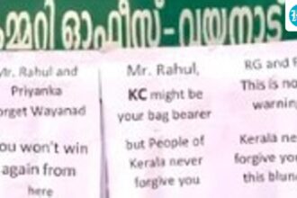 posters-warn-rahul-and-priyanka-gandhi-not-to-appear-in-kerala-as-venugopal-leads-in-cm-race