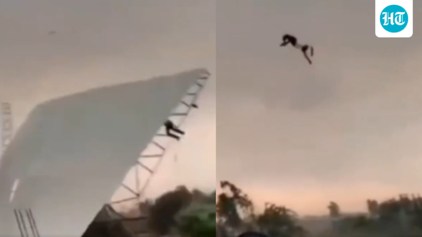 bareilly-man-carrying-tin-shed-lifts-nearly-50-feet-in-air-as-strong-wind-gusts-video | GIBN bareilly-man-carrying-tin-shed-lifts-nearly-50-feet-in-air-as-strong-wind-gusts:-video