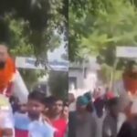 the-rape-accused-was-garlanded-and-carried-on-shoulders-after-bail-in-ghaziabad-in-up