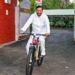 haryana-cm-bike-rides-to-sukhna-lake-from-official-residence;-he-urges-the-public-to-save-fuel