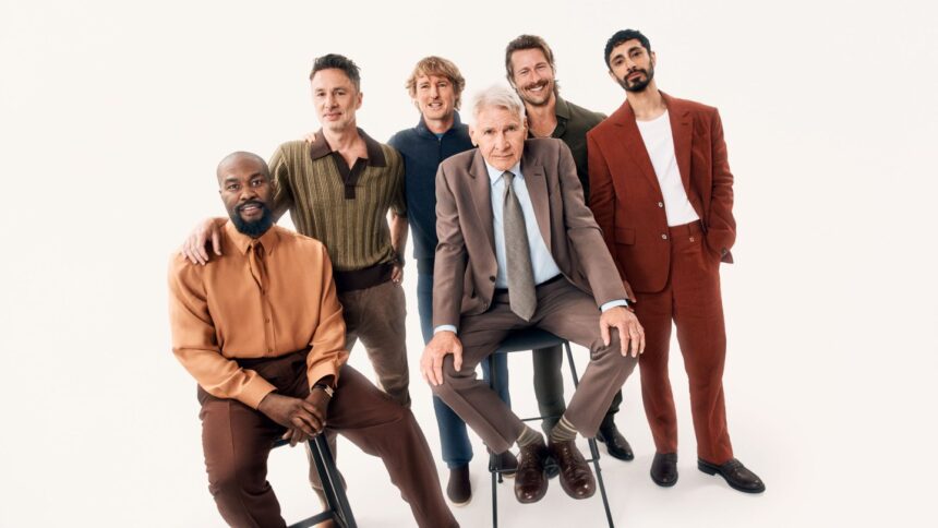 “a-woman-is-literally-eating-my-face”:-glen-powell,-harrison-ford-and-riz-ahmed-on-the-comedy-actors-roundtable
