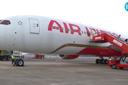 air-india-flight-declares-full-emergency-at-delhi-airport,-with-engine-fire-suspected