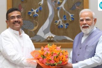 bengal-minister-meets-pm-modi-and-president-murmu-on-first-visit-to-delhi-after-bjp’s-victory