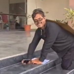 a-up-man-reaches-the-civic-body-office-in-mathura-dressed-as-a-cockroach-to-draw-attention-to-yamuna-pollution