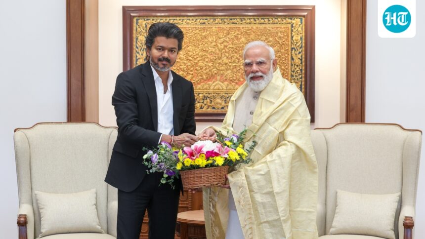 vijay-meets-prime-minister-modi-on-his-first-official-visit-to-delhi-as-chief-minister-of-tamil-nadu