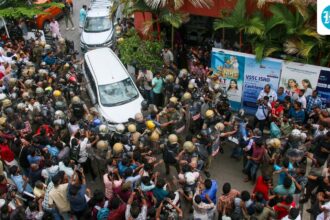 the-violence-broke-out-when-the-ed-raided-the-homes-of-kerala-cm-pinarayi-vijayan