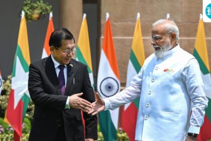 on-his-first-foreign-trip,-the-myanmar-president-met-modi,-and-they-discussed-security-and-communication