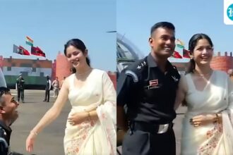 army-parade-in-nashik-ends-with-captain-getting-down-on-one-knee,-surprise-marriage-proposal-|-he-watches