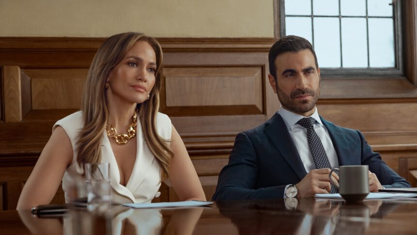 ‘office-romance’-review:-jennifer-lopez-and-brett-goldstein-in-a-netflix-rom-com-that’s-a-lot-of-work-and-not-enough-play