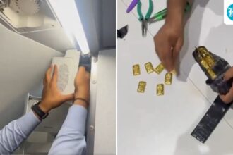 customs-officials-seize-27-kg-of-gold-worth-rs-4.26-crore-hidden-in-plane-speaker-on-dubai-ahmedabad-flight-|-he-watches