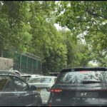 massive-traffic-chaos-due-to-diversions-for-pipeline-repair-near-ashram-chowk
