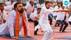 bihar-samrat-chowdhury,-health-minister-nishant-kumar-participate-in-yoga-event-in-patna:-video