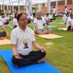 pk-mishra,-principal-secretary-to-prime-minister-modi,-joins-the-yoga-day-session-at-seva-tirth