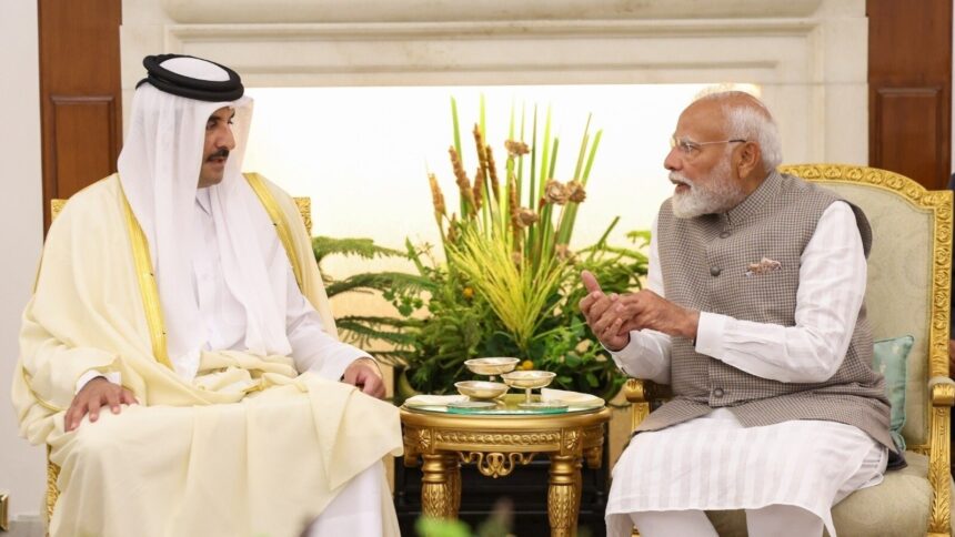 prime-minister-modi-receives-a-call-from-the-emir-of-qatar-after-12-indians-were-killed-in-the-gas-station-explosion-in-ras-laffan,-and-thanks-him-for-his-condolences.