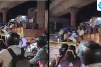 bengaluru-metro-disruption-forces-commuters-to-board-trucks;-tejasvi-surya-criticizes-the-congress-government