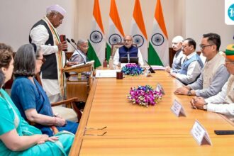 8-new-members-of-rajya-sabha-take-oath;-mallikarjun-kharge-reappointed-as-leader-of-the-opposition