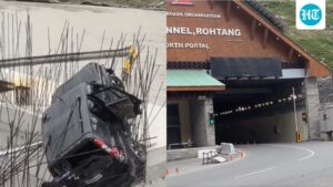 tourist-dies-when-scorpio-falls-off-road-and-crashes-into-under-construction-bridge-near-atal-tunnel-in-himachal-|-video